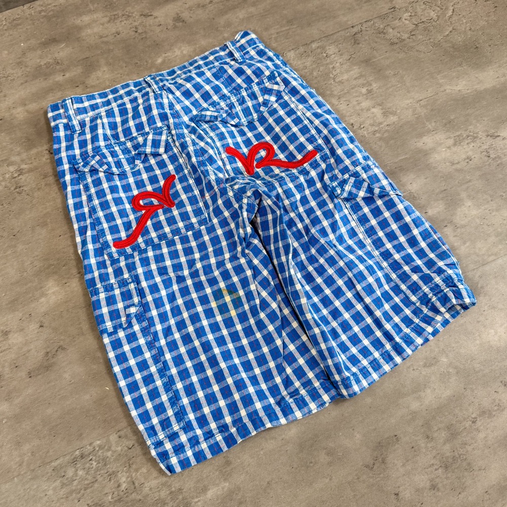 Y2K 2000's 00's Rocawear Blue Plaid Checkord Fit Wide Baggy Relax Fit Short's